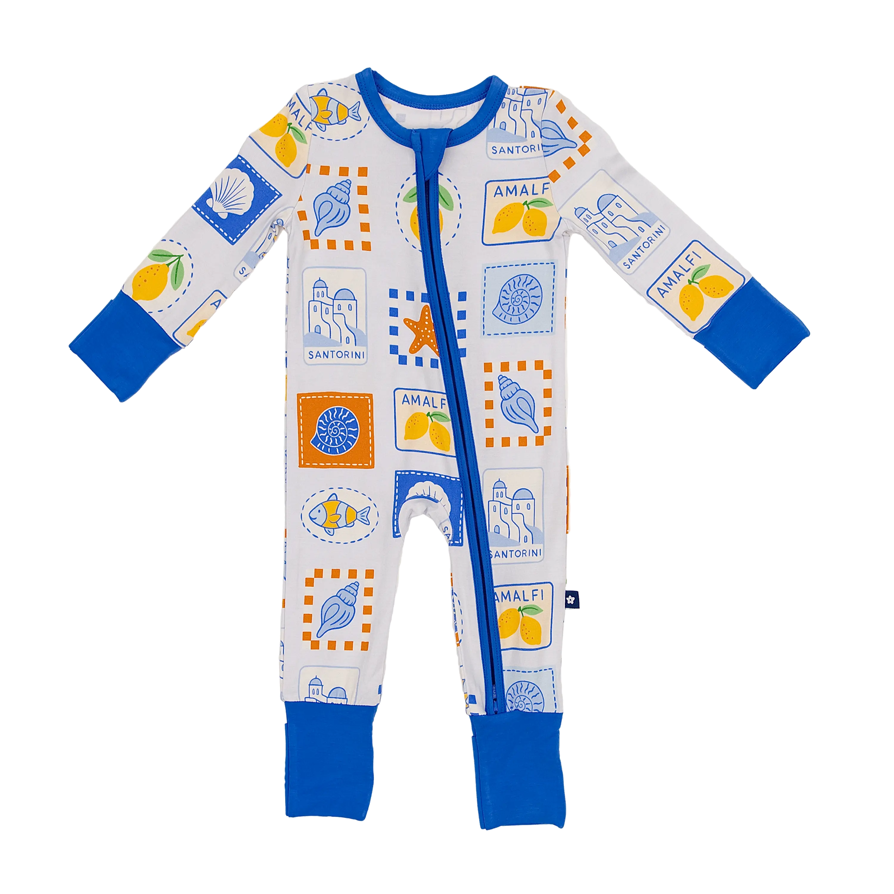 Convertible Footed Romper in Mediterranean Breeze