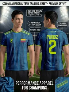 2026 Colombia National Team Soccer Jersey, Breathable Mesh Football T-Shirt, Quick-Dry Moisture-Wicking, Advanced Technical Knit Support Gear