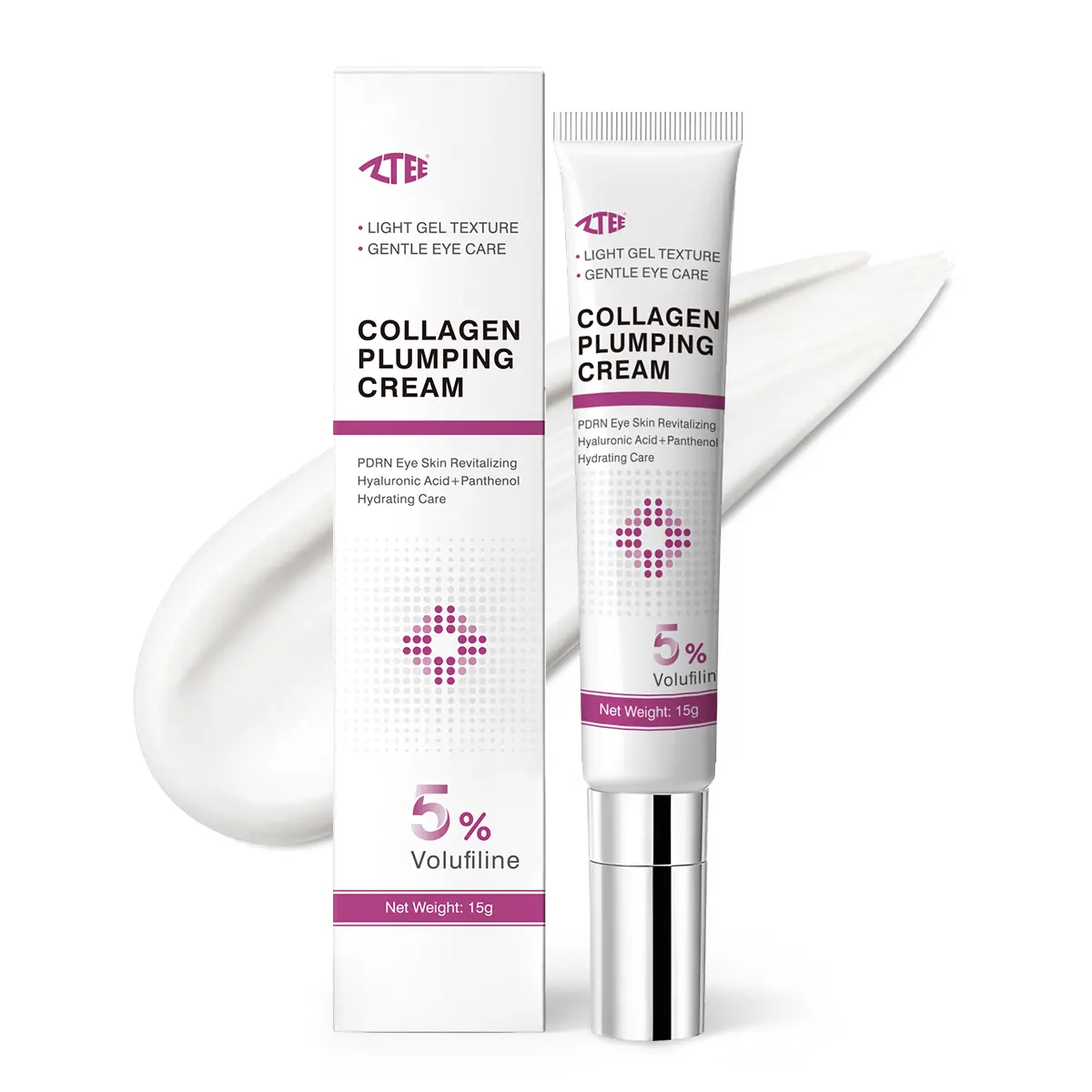 ZTEE PDRN Collagen Moisturizing Cream | Built-in Mini Massage Dispenser Tip 5% Volufiline + PDRN + Peptides Focused Daily Hydrating Care Cream Reduces Dryness | Korean Skincare Pick | Massage Care Cream
