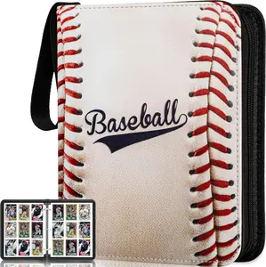 Baseball Card Binder 990 Pockets, 2024–2025 Sports Trading Card Album with Sleeves, Large-Capacity Baseball Card Holder Book, PU Leather Zipper Binder for Collectors, Boys & Girls Gift