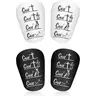 1-Pair Miniature Scratch-Resistant Shin Guards for Teenagers, PBT+EVA Material with Buffering Performance & High Tensile Strength, 10cmx6cm/3.94inx2.36in Black & White Soccer Training Equipment for Exercise