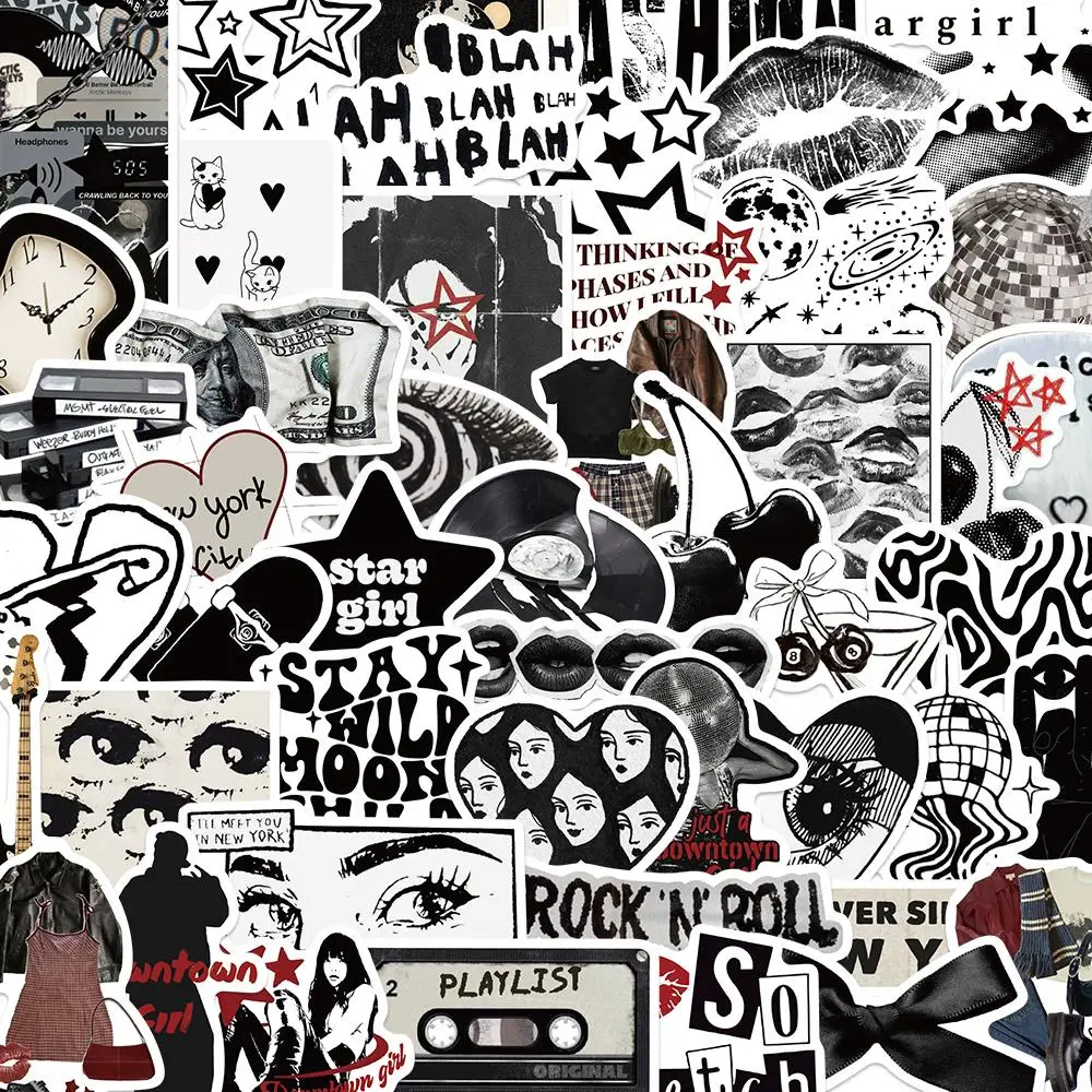 Abstract Art Sticker, 50pcs/1000pcs Creative Modern Wind Decorative Sticker, Funny Stickers, DIY Decals for Water Bottle, Scrapbooking, Journal Making