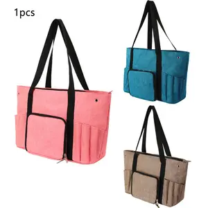 Home DIY Knitting Tool Storage Bag, Crochet Hook Handbag, Yarn Organizer Tote, Sewing Tools Travel Case, Needles, Ideal for Beginners, Built in Needles, Knitting Supplies
