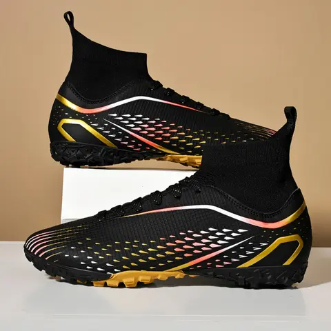 Professional Soccer Shoes, Sports Football Shoes, Soccer Cleats for Men & Women, Anti-Slip Wear-Resistant Indoor Outdoor Training Competition Footwear, Long Studs Ag TF Design, Football Field Boots