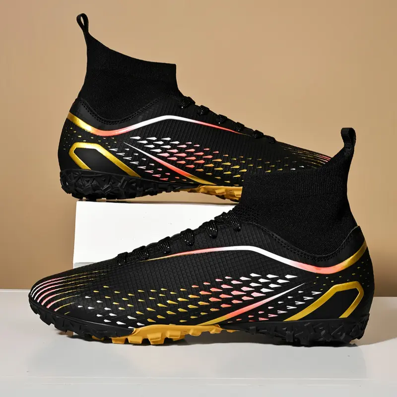 Professional Soccer Shoes, Sports Football Shoes, Soccer Cleats for Men & Women, Anti-Slip Wear-Resistant Indoor Outdoor Training Competition Footwear, Long Studs Ag TF Design, Football Field Boots