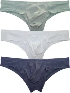 3pcs Men's Underwear Set, Breathable Mesh Design, Comfortable Low-Waist Fit, Elastic Fashion Trendy Shorties, Pack of Three