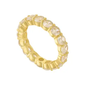 EVRY JEWELS Gold or Silver Plated Women's Hypoallergenic Ice Ice Baby Ring