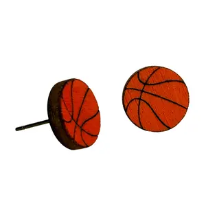Basketball Stud Earrings Sports Fan Jewelry Handmade Lightweight Gift