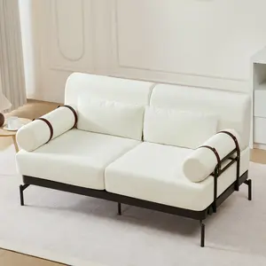 59" Small Modern Chenille Loveseat Sofa with USB Ports,Comfy Upholstered 2 Seater Love Seat with Metal Legs,Small Couch for Living Room, Bedroom, Space Saving, Easy to Assemble,Beige