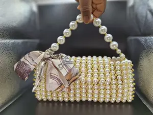 Luxury Pearl Beaded Handbag – Handmade Elegant Clutch for Weddings, Parties & Formal Events handbag woman