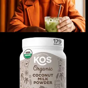 KOS Organic Coconut Milk Powder 12.6 oz Sugar-Free MCT Vegan Keto Paleo Non-GMO Gluten-Free Dairy-Free Protein Nutrition for Healthy Cooking & Baking