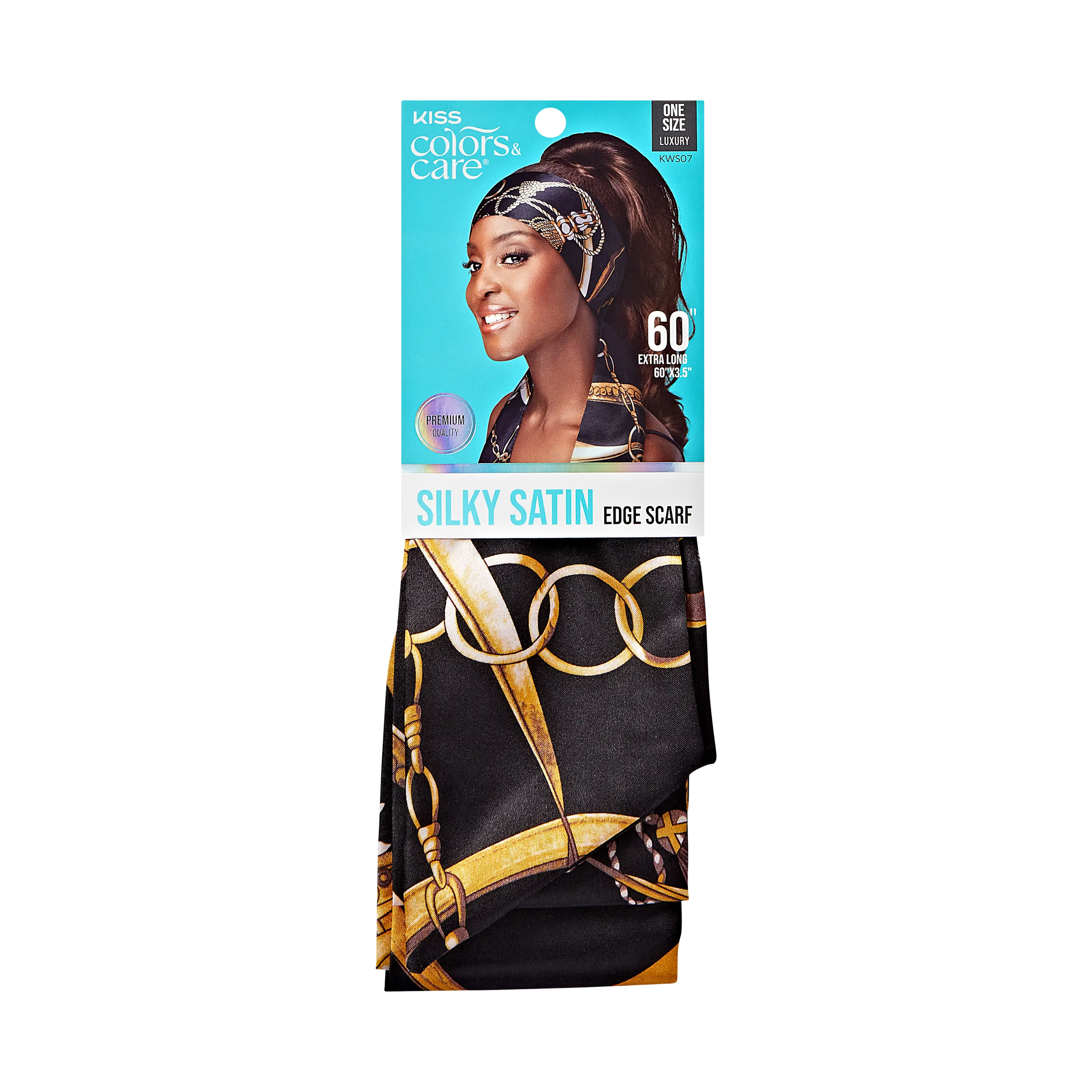 Kiss Colors & Care Silky Satin Edge Scarf - Luxe | Head Scarf, Hair Scarf, 60"L x 4"W, Hair Accessories Kiss Colors & Care Silky Satin Edge Scarf - Luxe | Head Scarf, Hair Scarf, 60"L x 4"W, Hair Accessories