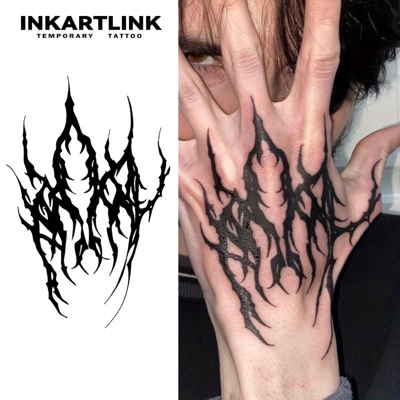 INKARTLINK Tattoo Tech, 2 Sheets Semi-Permanent Temporary Tattoos,Devil's Mark , Adult Art Design,Lasts 1-2 Weeks, Waterproof, Realistic Look, No Adhesive, No Reflection,For Man And Woman,Ideal for Swimming, Party