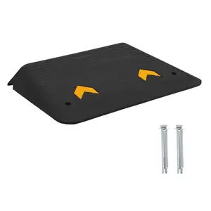 GARVEE Wheelchair Threshold Ramp 4" Rise - Heavy Duty 33,000LB Capacity with Anti-Slip Surface, Portable for Home & Commercial Use, Suitable for Doorways and Stairs, All-Season Weatherproof Design