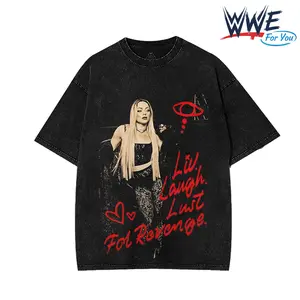 WWE - 2026 - Liv Morgan Washed Trend Black T-Shirt WWE Raw Gothic Graphic Tee Vintage Acid Wash Unisex Oversized 100% Cotton Streetwear Wrestling Fans Shirt (S–5XL) Man Relaxed