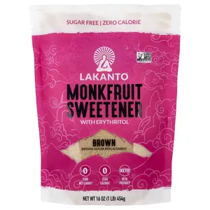 Lakanto Monkfruit Sweetener with Erythritol, Brown, 16 oz (454 g)
