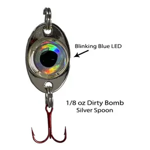 Fish Daddy 1/8 oz Dirty Bomb Spoon - Blinking LED - Silver