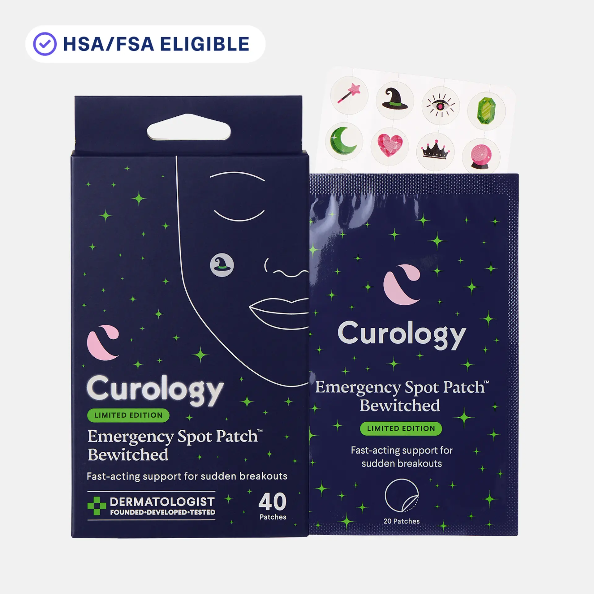 Curology Emergency Spot Patch Bewitched | Limited Edition Halloween Pimple Patches | Hydrocolloid Fast-Acting Acne Patches