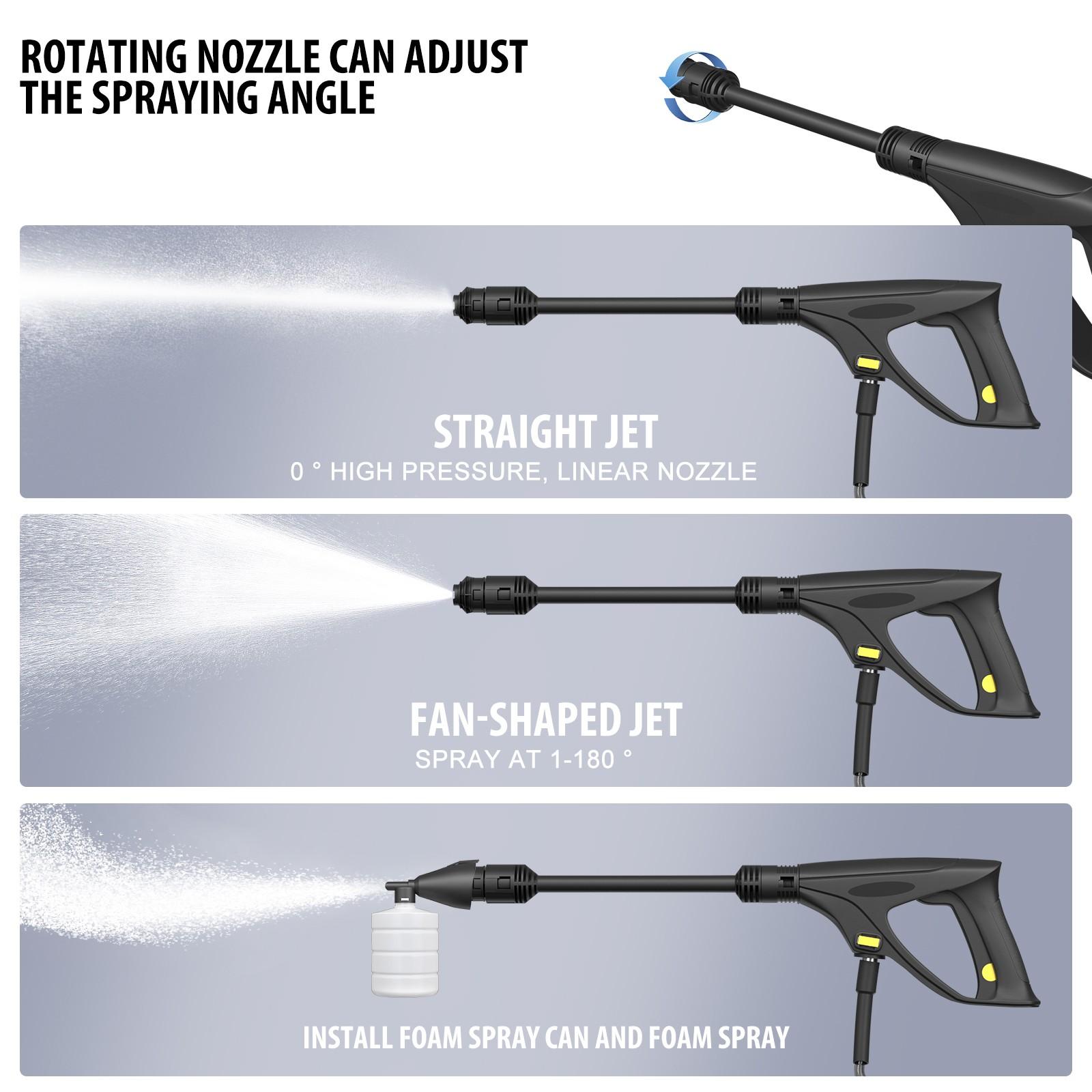 Electric High Pressure Washer 1600W,120bar,380l/h Adjustable Lance from 0 to 180°,7m Flexible Hose,for Terraces,Gardens,Cars