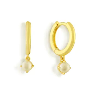 EVRY JEWELS Gold or Silver Plated Women's Ivory Earrings