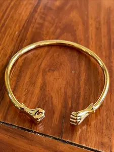 Gold Fist Open Embossed Bracelet Dubai Ethiopia Brazil Bracelet Jewelry