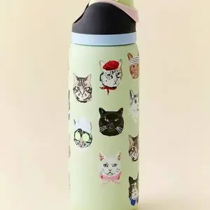Urban Outfitters Exclusive Cat Collage Special Edition 32 oz Water Bottle with Adorable Cat Designs Bottle, Gift for Cat Lover