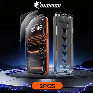 [2PCS] One Fish Privacy Screen Protector for iPhone,Samsung ,Scratch Resistant, Plasma Plating Process,Crystal Clear,Easy Installation.
