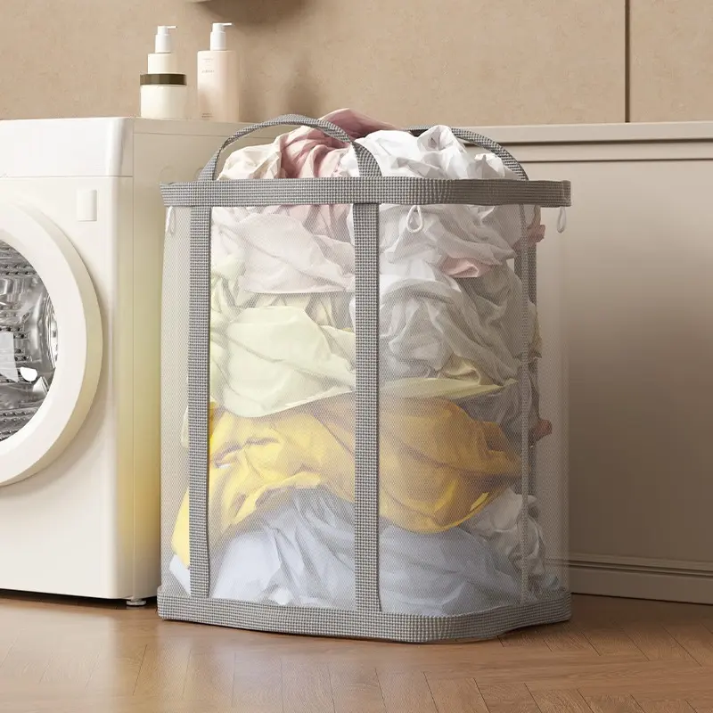 Multifunctional Foldable Portable Laundry Basket with Handle, Folding Laundry Basket, Collapsible Laundry Hamper, Collapsible Clothes Hamper, Space-Saving Storage Bag, Laundry Bin for Home Travel Laundry Room, Large Capacity Rectangular Design