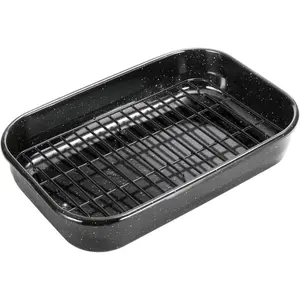 Roasting Pan with Rack, 16 x 11 Inch Rectangular Roasting Pan, 20lb Turkey Roaster Pot, Large Oven Roaster Tray for Baking Turkey by