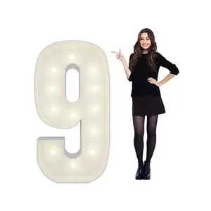 Design 4FT Marquee Light Up Numbers Pre-Cut Frame Giant Marquee Numbers 0-9, Mosaic Numbers For Balloons, Big Number For Birthday, Anniversary, Wedding Decorations, Party Decor