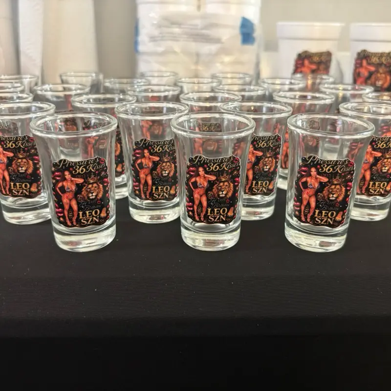Custom Personalized Shot Glasses | Photo Birthday Party Favors | Glass or Plastic