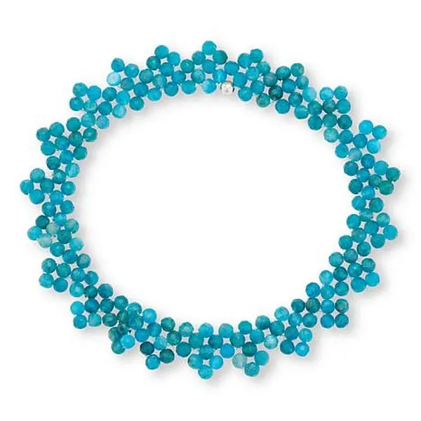 Mine Finds by Jay King Blue Apatite Bead Woven Stretch Bracelet