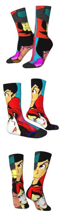 Bold Character Comic Socks (36-44Eu) - Men's Socks with Comic Art Design - Suitable for Men and Women