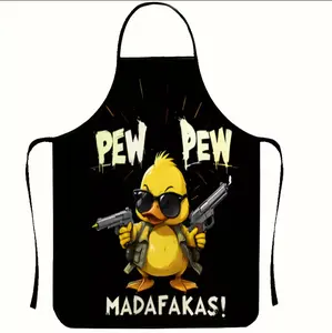 [Father's Day gift] Best Gift Choice Cute Duck Print Apron, Kitchen Apron, Ideal for Cooking and Baking, Suitable for BBQ and Home Use, Perfect Creative Gift, Top Choice fQ and Baking Enthusiasts