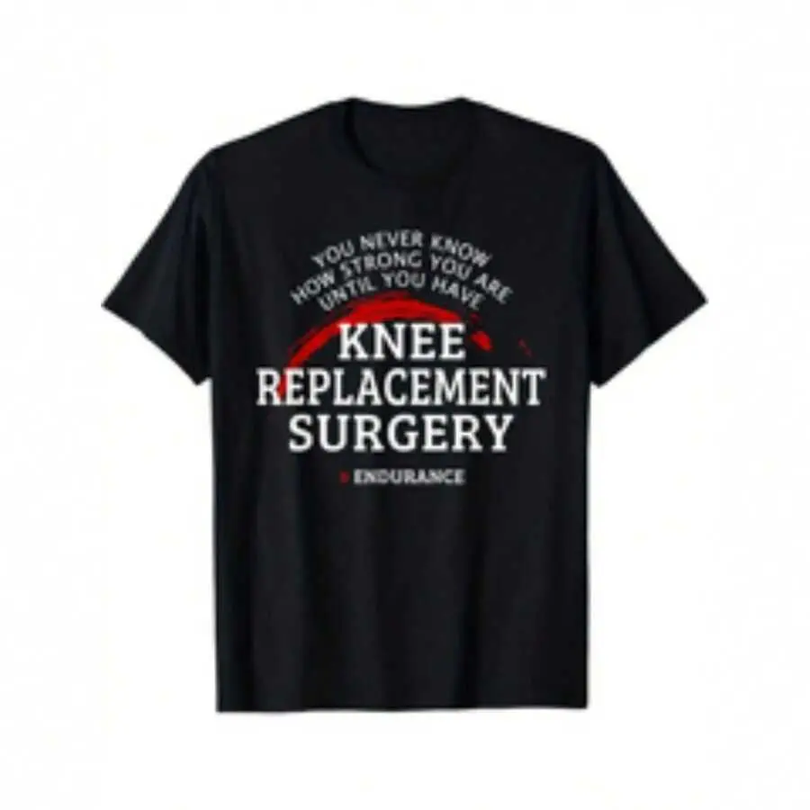 100%  Summer T Shirts Mens Knee Replacement Surgery Recovery T Shirt Motivational Never Much Print Black With White Comfortable Round Neck Tee Post Surgery Support Gift Sizes S 3xl Knee Surgery Recovery Supplies Black Golf Gift T-Shirt For Men And Women