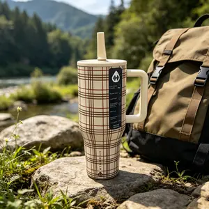 HydroJug Traveler 40 oz Plaid Drinkware Flask - Vacuum Insulated, Portable Tumbler, New - Ideal for Camping, Gym Use - Great Birthday Surprise, Flasks