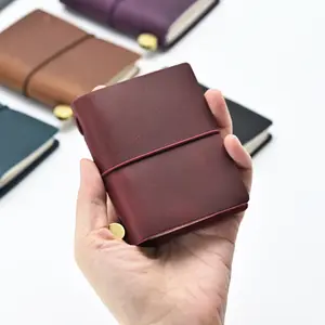 Handmade Cofskin Traveler's Notebook Mini, Loose-Leaf Notepad, Pocket Notebook with 2 Cores, Perfect for Christmas, Halloween, Thanksgiving Gifts