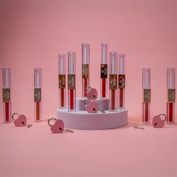 Lurella Cosmetics Duo Lock 2 in 1 Non-Transferable Matte Lipstick & Crystal-Clear Gloss - Long-Lasting, Smudge-Resistant Makeup for Customizable Wear