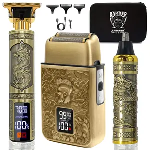 3 in 1 Electric Hair Trimmer Kit, 1 Set Rechargeable Multifunctional Hair Clipper & Beard Shaver & Nose Hair Clipper with Accessories, Professional Hair Grooming Tool for Men, Cordless Hair Cutting