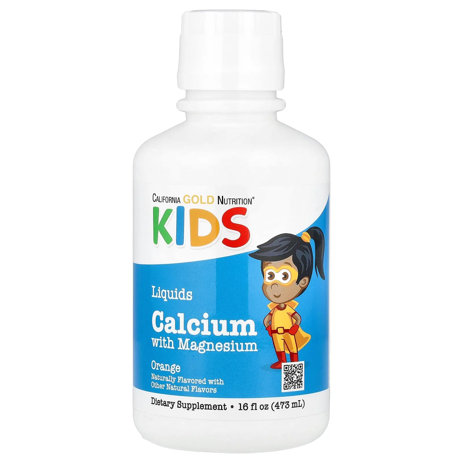 California Gold Nutrition Kids Liquid Calcium with Magnesium, Vitamin D and Zinc, Orange, 16 fl oz (473 ml)