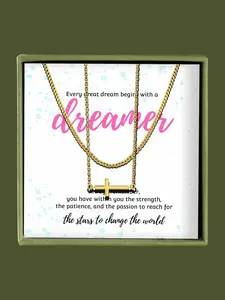 Women's Elegant Cross Pendant Necklace with Card, Exquisite Trendy Pendant Necklace, Chic Jewelry As Gift for Girlfriend & Friend & Family