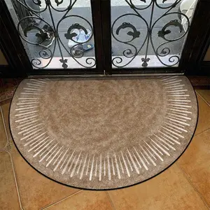 Modern Luxury Vintage French Welcome Mat, Round Rug, Home Decorative Rugs, Non-Shedding Easy Care Durable Fabric, Indoor Living Room Bedroom Door Entrance Rug