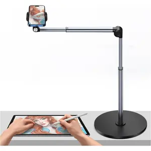 Heavy Duty  Overhead Phone Mount, 13.7 in Long Phone Stand for Recording, Flexible Articulating Arm Phone Mount for Desk for Live Streaming, Meeting, Cooking -  for Creators