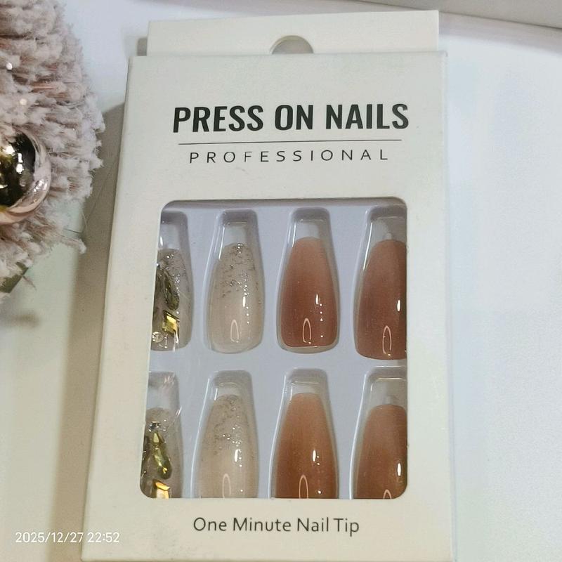 9boxes heart Press On Nails Fake Nails French Nude Nails Nail Tip with Assorted Designs and Colors microFrenchtips.
