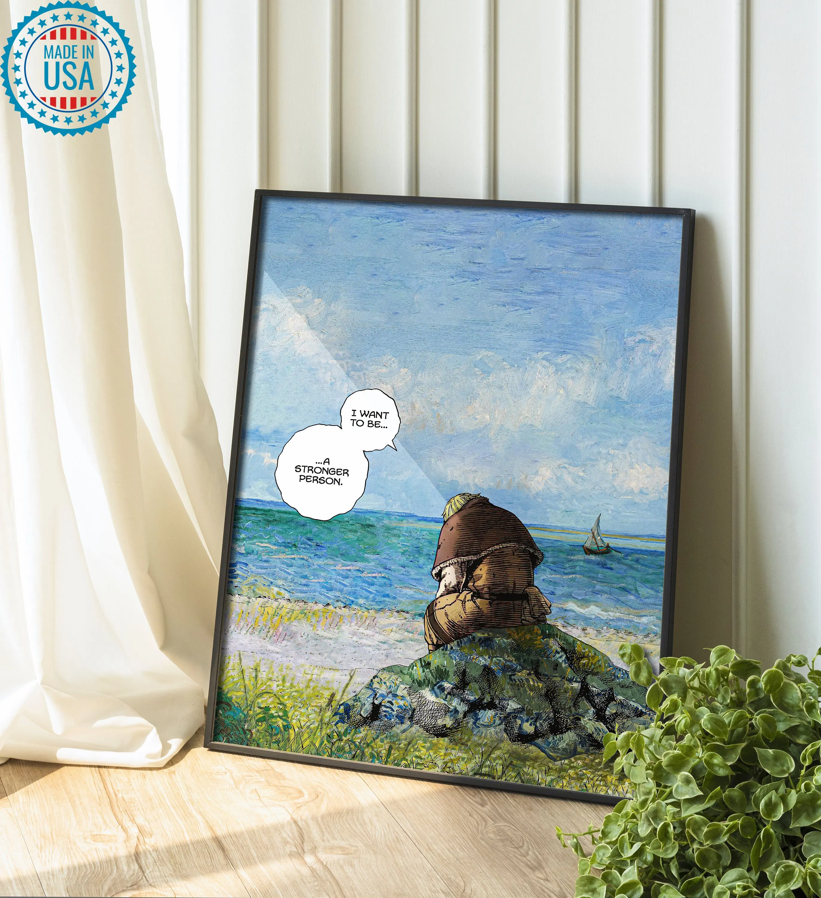 Vinland Saga poster, Thorfinn, colored Manga Poster,  4K Wall Print, Manga Van Gogh Style Painting, Japanese Wall Art