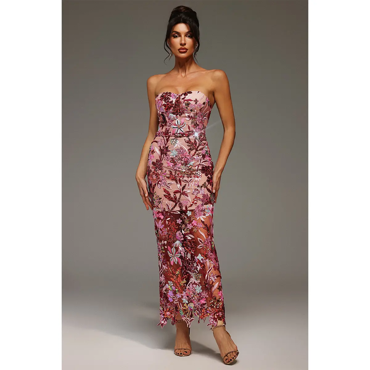 BellaBarnett Lilya Off-the-Shoulder Embroidery Sequin Maxi Dress - TikTok  Shop