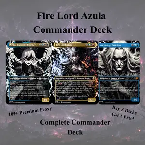 TCG Dedicated Deck Card Game - 100-Card Blue, Black, Red Spell Copy Deck with Legendary Noble Commander, Dark Anime Themed Gift for Toys & Hobbies Enthusiasts