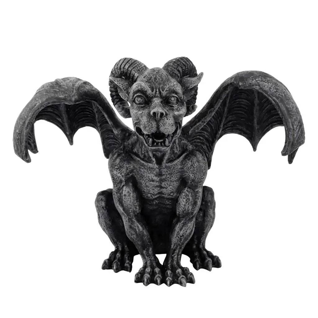 Ram-Horned Gargoyle Statue 6 inch Gothic Protective Sentinel Figure