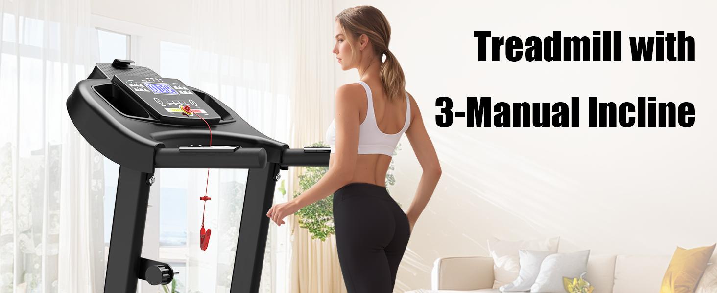 LIVIVOX 8.5MPH Foldable Treadmill with 3-Level Incline,2.5HP Quiet Motor & Shock Absorption,12 Programs,Home Gym Exercise Equipment Treadmill,easy to move, SpaceSaving Idral for Home/Apartment