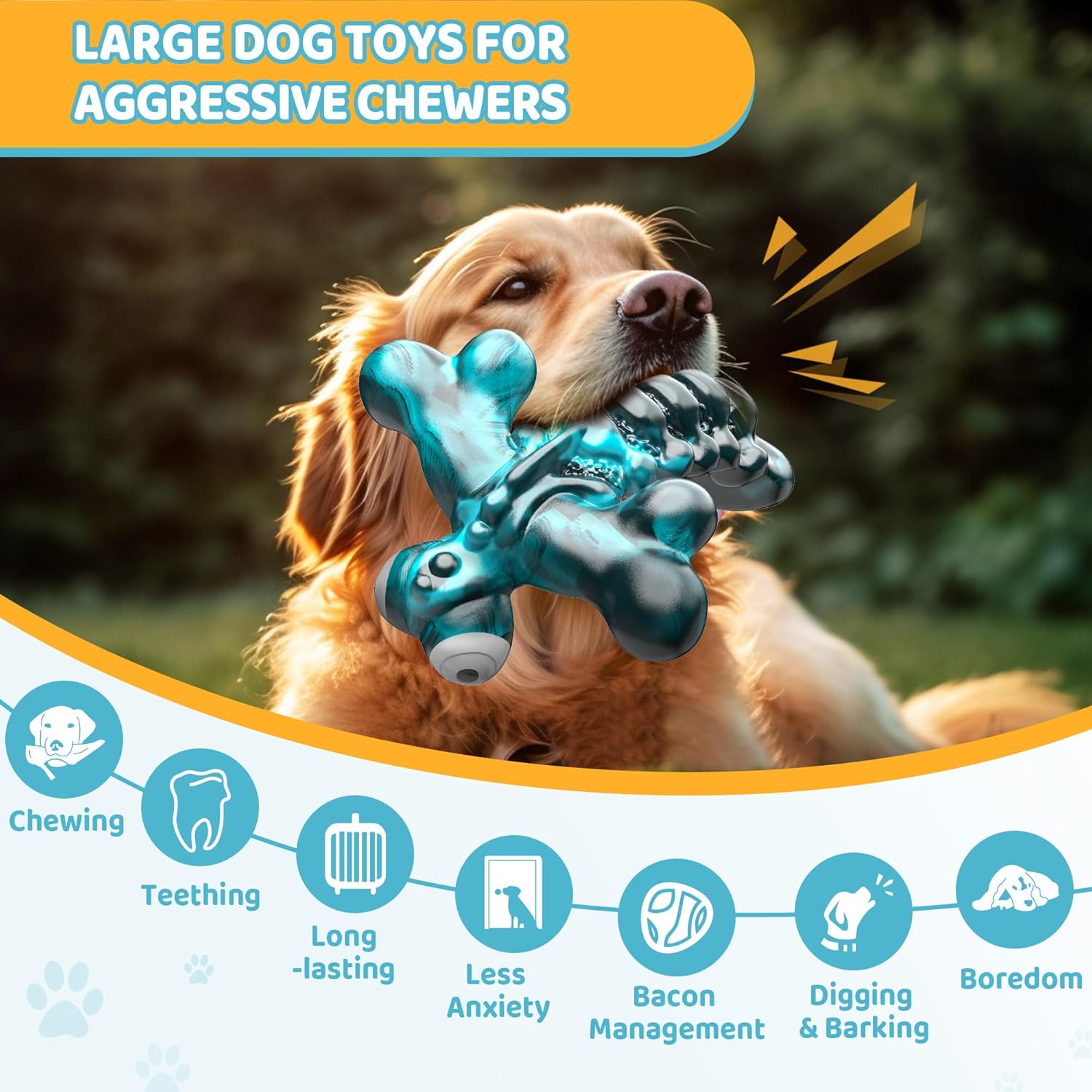 Power Chewer Dog Toy – Tough Nylon Chew Toy for Aggressive Chewers, Helps Stop Destructive Chewing & Keeps Dogs Busy